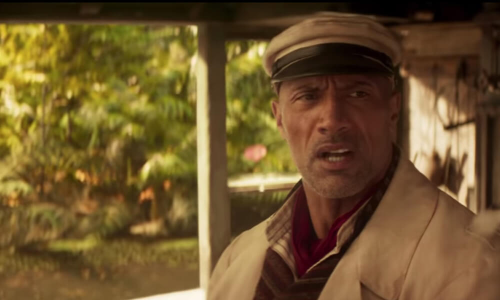 Dwayne Johnson as a riverboat captain in Jungle Cruise