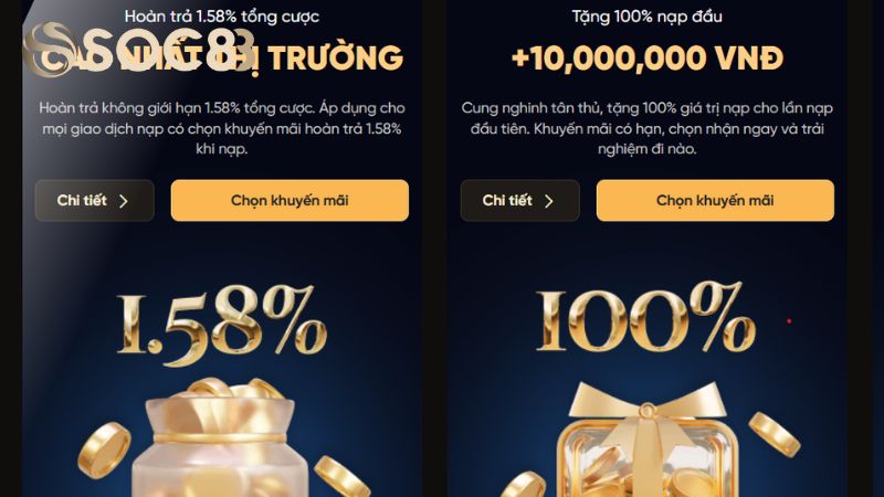 Nhà cái luôn có chương trình hoàn trả cực ưu đãi cho những ai tham gia cược sports
